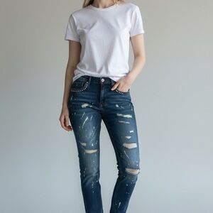 Mario Morato Distressed Skinny Jeans Size 29 NWOT